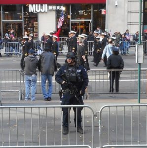 1. NYPD counterterrorism officer, Veterans Day Parade, Nov. 11, 2016, Fifth Avenue, NYC. (Reawakening America LLC, Vincent Bove)